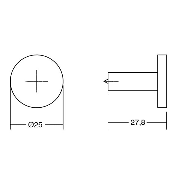 Buton mobilier Viefe Nexx, bronz periat, Ø 25 mm