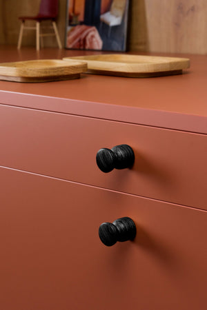 Buton mobilier Viefe Piece, negru mat lacuit, 25,4 × 35 mm - imagine 3