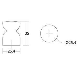 Buton mobilier Viefe Piece, stejar, 25,4 × 35 mm - imagine 4
