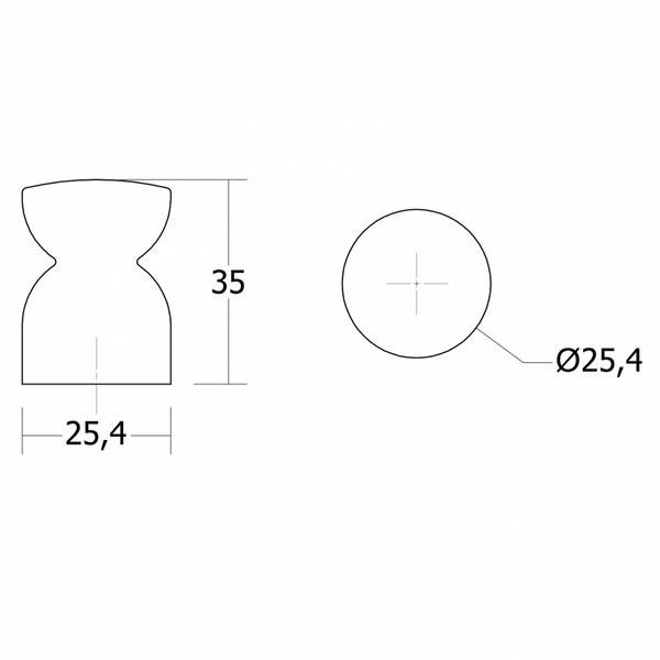 Buton mobilier Viefe Piece, stejar, 25,4 × 35 mm - imagine 4