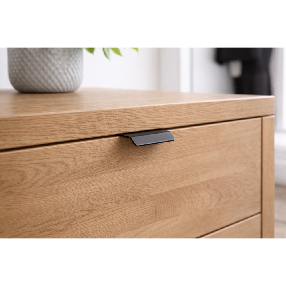 Cutie cu 25 de mânere mobilier Viefe Cruve, negru mat, 45 mm (interax 32 mm)