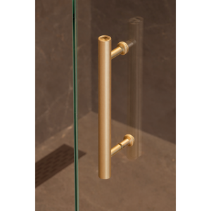 Kit de montaj pe sticlă pentru mâner Viefe Boto, alamă cava periată, Ø 18 mm - imagine 3