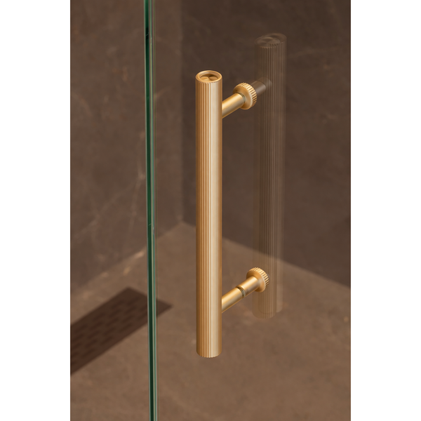 Kit de montaj pe sticlă pentru mâner Viefe Boto, alamă cava periată, Ø 18 mm - imagine 3