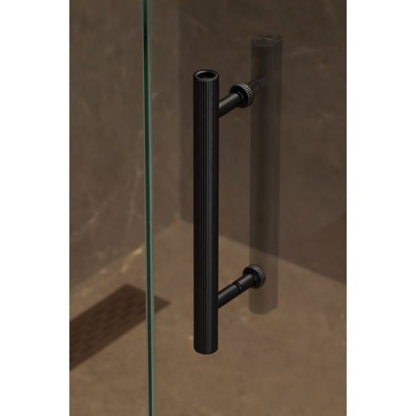 Kit de montaj pe sticlă pentru mâner Viefe Boto, negru periat, Ø 18 mm - imagine 3