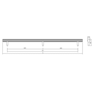 Mâner lung Viefe Boto, negru periat, 1026 mm (interax 960 mm) - imagine 3
