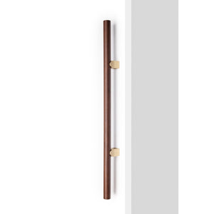 Mâner lung Viefe Kumo Wood Big One, nuc și alamă periată, 878 mm (interax 448 mm) - imagine 3