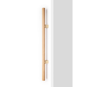 Mâner lung Viefe Kumo Wood Big One, stejar și alamă periată, 878 mm (interax 448 mm) - imagine 3