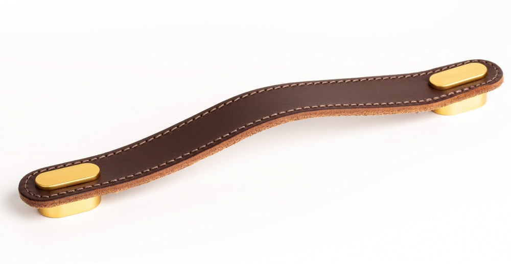 Mâner mobilier Viefe Oblong, maro și auriu, 197 mm (interax 160 mm)
