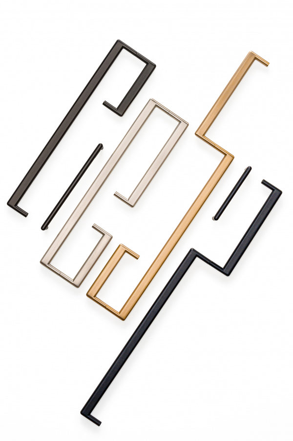 Mâner mobilier Viefe Beam, alamă cava periată, 328 mm (interax 320 mm) - imagine 3