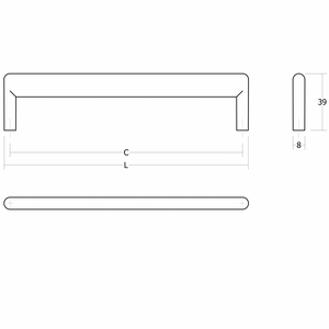Mâner mobilier Viefe Beam, negru mat, 328 mm (interax 320 mm) - imagine 2