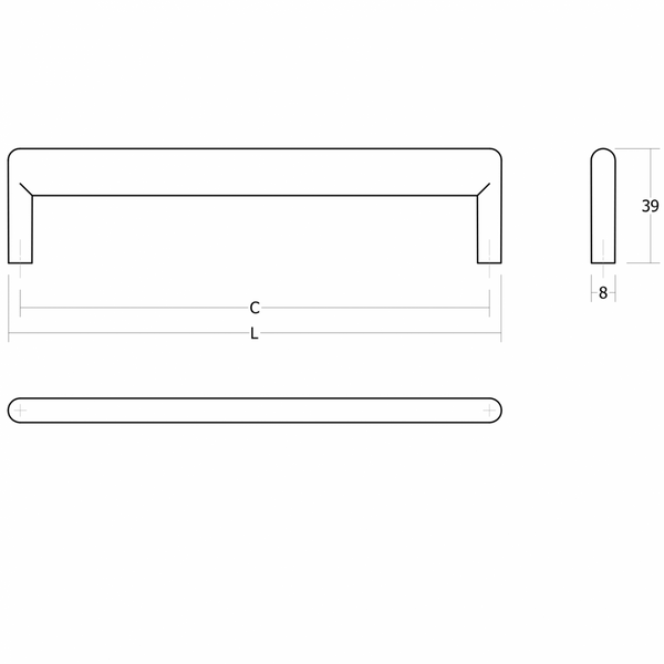 Mâner mobilier Viefe Beam, negru mat, 328 mm (interax 320 mm) - imagine 2