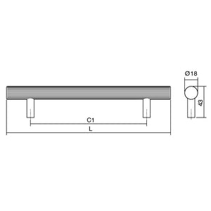 Mâner mobilier Viefe Boto, bronz periat, 386 mm (interax 320 mm)