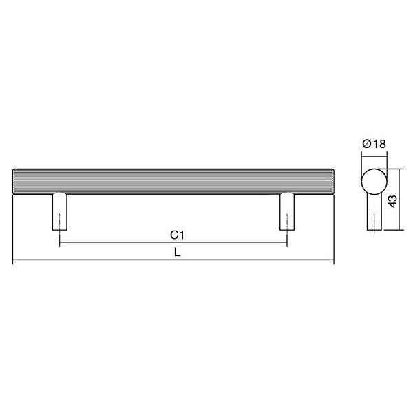 Mâner mobilier Viefe Boto, bronz periat, 386 mm (interax 320 mm)
