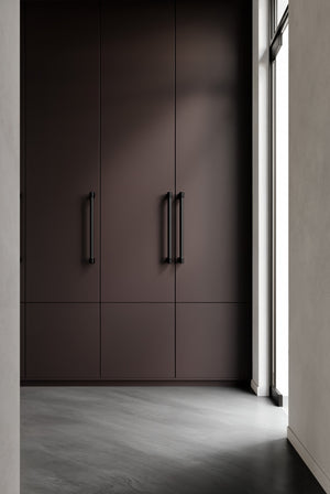 Mâner mobilier Viefe Casey Big, negru lava texturat și negru mat, 448 mm (interax 416 mm) - imagine 2