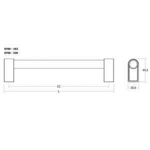 Mâner mobilier Viefe Casey, maro metalic texturat și bronz mat, 211 mm (interax 192 mm) - imagine 2