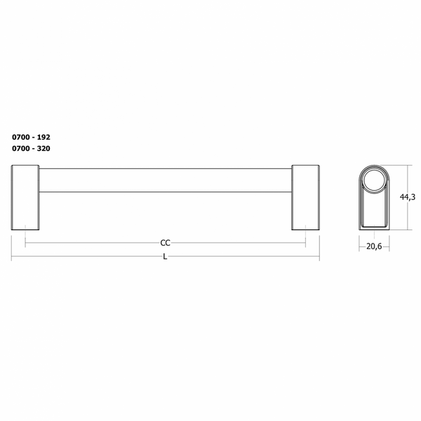 Mâner mobilier Viefe Casey, maro metalic texturat și bronz mat, 211 mm (interax 192 mm) - imagine 2