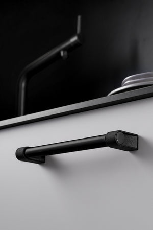 Mâner mobilier Viefe Casey, negru lava texturat și negru mat, 211 mm (interax 192 mm) - imagine 3