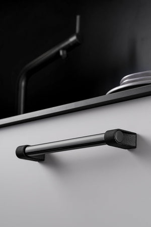 Mâner mobilier Viefe Casey, negru lava texturat și negru titan lustruit, 211 mm (interax 192 mm) - imagine 3