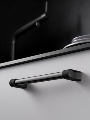 Mâner mobilier Viefe Casey, negru lava texturat și negru titan lustruit, 339 mm (interax 320 mm) - imagine 3