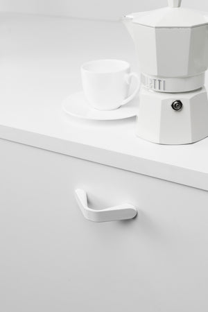 Mâner mobilier Viefe Dropp, alb mat, 84 mm (interax 64 mm) - imagine 3