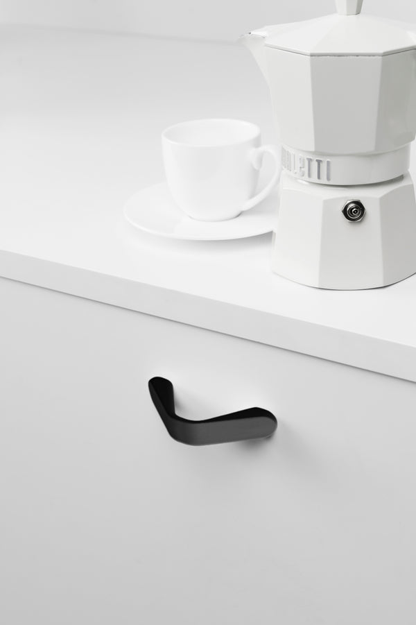 Mâner mobilier Viefe Dropp, negru mat, 84 mm (interax 64 mm) - imagine 2