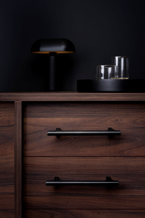 Mâner mobilier Viefe Hinoki, negru periat, 220 mm (interax 160 mm) - imagine 3
