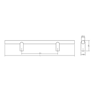 Mâner mobilier Viefe Kumo, bronz periat, 480 mm (interax 320 mm)