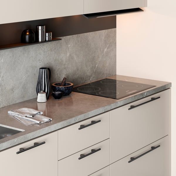 Mâner mobilier Viefe Kumo, negru titan, 248 mm (interax 128 mm) - imagine 6