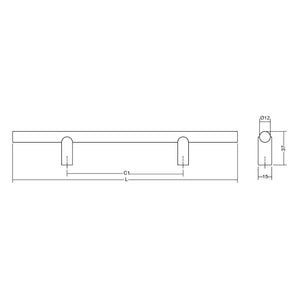 Mâner mobilier Viefe Kumo, nuc și alamă periată, 480 mm (interax 320 mm) - imagine 2