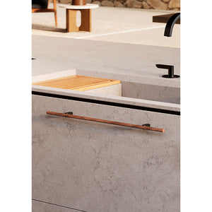 Mâner mobilier Viefe Kumo Wood, nuc și negru titan, 480 mm (interax 320 mm) - imagine 2