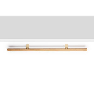 Mâner mobilier Viefe Kumo Wood, stejar și alamă periată, 248 mm (interax 128 mm) - imagine 3