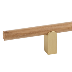 Mâner mobilier Viefe Kumo Wood, stejar și alamă periată, 248 mm (interax 128 mm)
