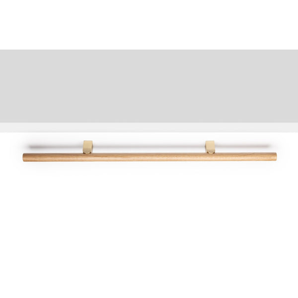 Mâner mobilier Viefe Kumo Wood, stejar și alamă periată, 480 mm (interax 320 mm) - imagine 3