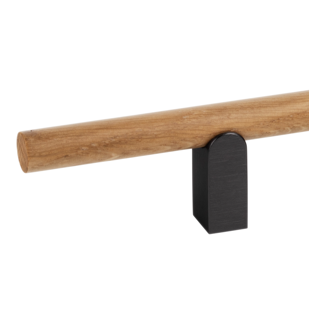 Mâner mobilier Viefe Kumo Wood, stejar și negru titan, 248 mm (interax 128 mm)