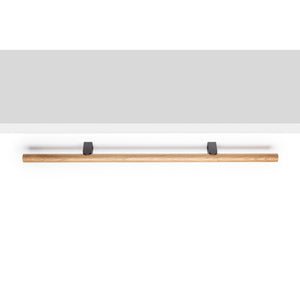 Mâner mobilier Viefe Kumo Wood, stejar și negru titan, 480 mm (interax 320 mm) - imagine 3