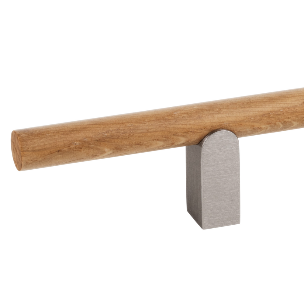 Mâner mobilier Viefe Kumo Wood, stejar și oțel inoxidabil, 480 mm (interax 320 mm)