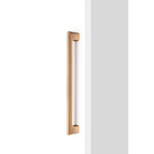 Mâner mobilier Viefe Luv Big, alamă cava periată, 419 mm (interax 384 mm) - imagine 2