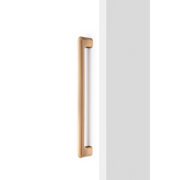 Mâner mobilier Viefe Luv Big, alamă cava periată, 419 mm (interax 384 mm) - imagine 2