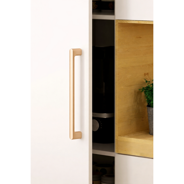 Mâner mobilier Viefe Luv Big, alamă cava periată, 419 mm (interax 384 mm) - imagine 3
