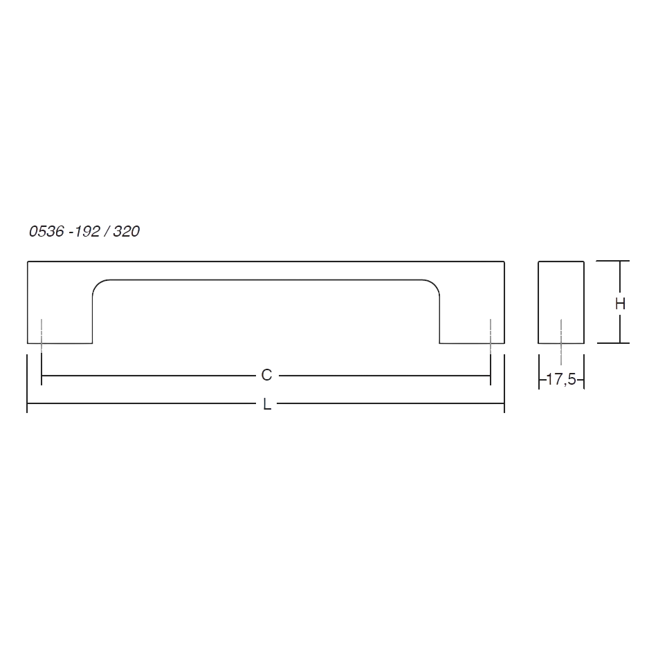 Mâner mobilier Viefe Luv, bronz periat, 202 mm (interax 192 mm)