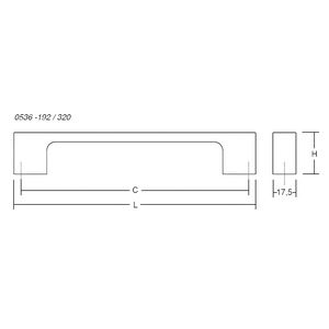 Mâner mobilier Viefe Luv, bronz periat, 202 mm (interax 192 mm)