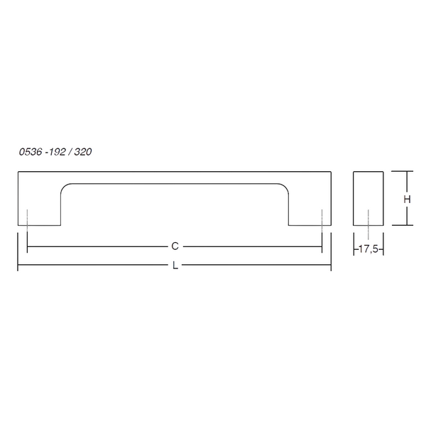 Mâner mobilier Viefe Luv, bronz periat, 202 mm (interax 192 mm)