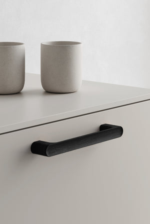 Mâner mobilier Viefe Luv Wood, negru mat lacuit, 183 mm (interax 160 mm) - imagine 3