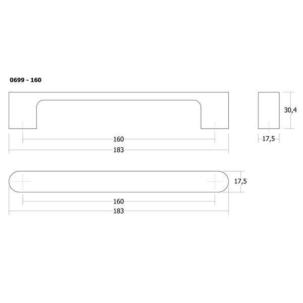 Mâner mobilier Viefe Luv Wood, nuc, 183 mm (interax 160 mm) - imagine 5