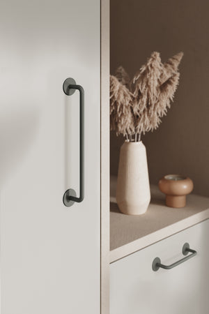 Mâner mobilier Viefe Milano, gri mușchi, 121 mm (interax 96 mm) - imagine 3