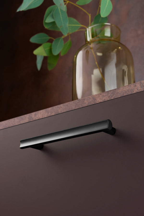 Mâner mobilier Viefe Moon, negru periat, 353 mm (interax 320 mm) - imagine 3