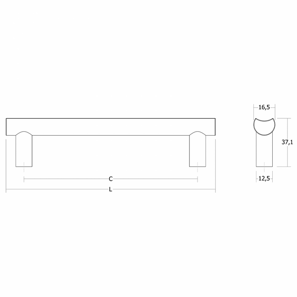 Mâner mobilier Viefe Moon, oțel inoxidabil, 193 mm (interax 160 mm) - imagine 2