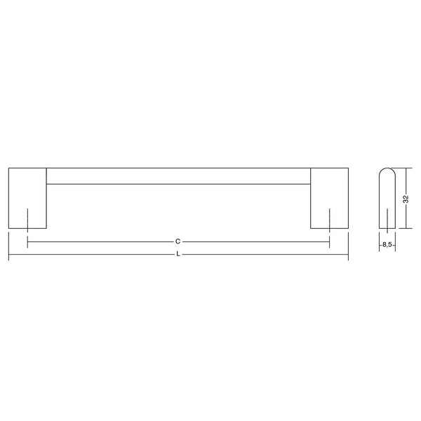 Mâner mobilier Viefe Nexx, alamă cava periată, 276 mm (interax 256 mm)