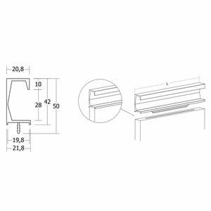 Mâner lung Viefe Six, maro metalic texturat, 997 mm - imagine 6
