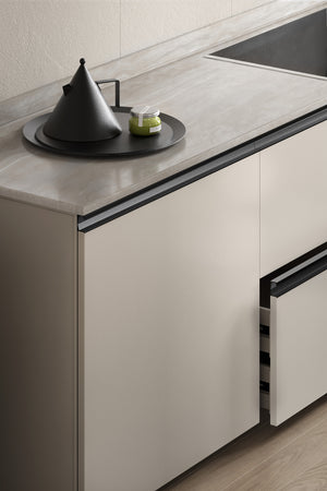 Mâner mobilier Viefe Six, negru lava texturat, 447 mm - imagine 2